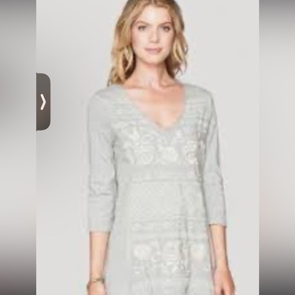 Johnny Was Tops - Johnny Was cotton embroidered white v neck tunic